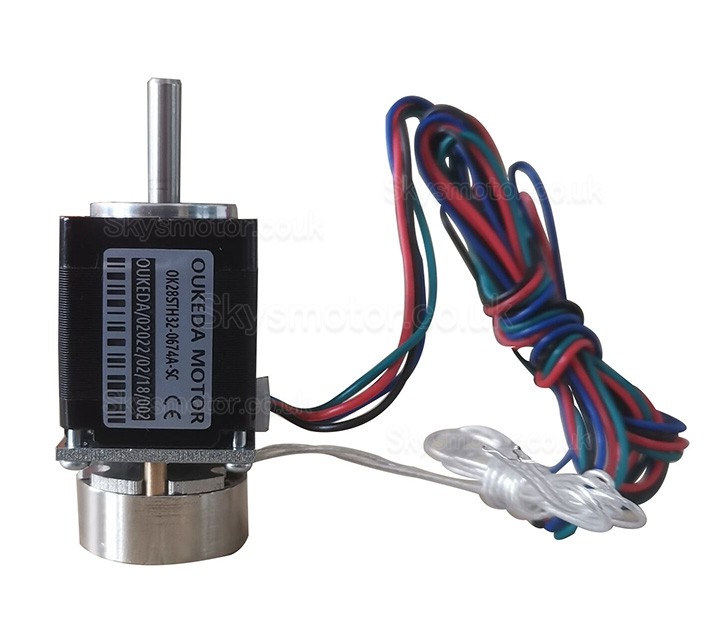 NEMA11 Stepper Motor OK28STH32-0674A-SC 1.8 Deg 5.88Ncm 3.75V 0.67A 2 Phase D-Cut with Brake